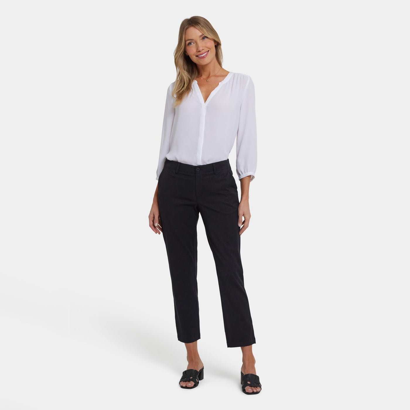 Easy-Fit Ankle Trouser Pants - Black - ankle trousers