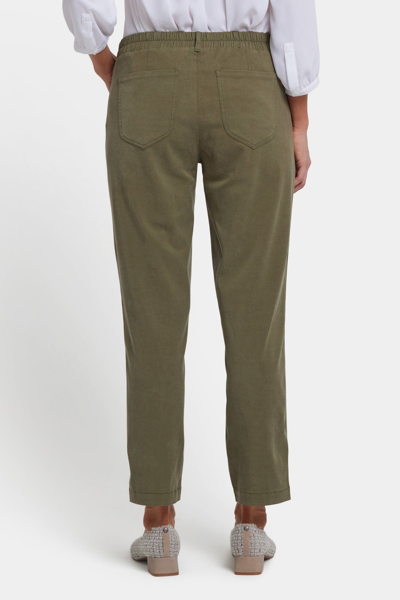 Easy-Fit Ankle Trouser Pants - Bay Leaf - ankle trousers