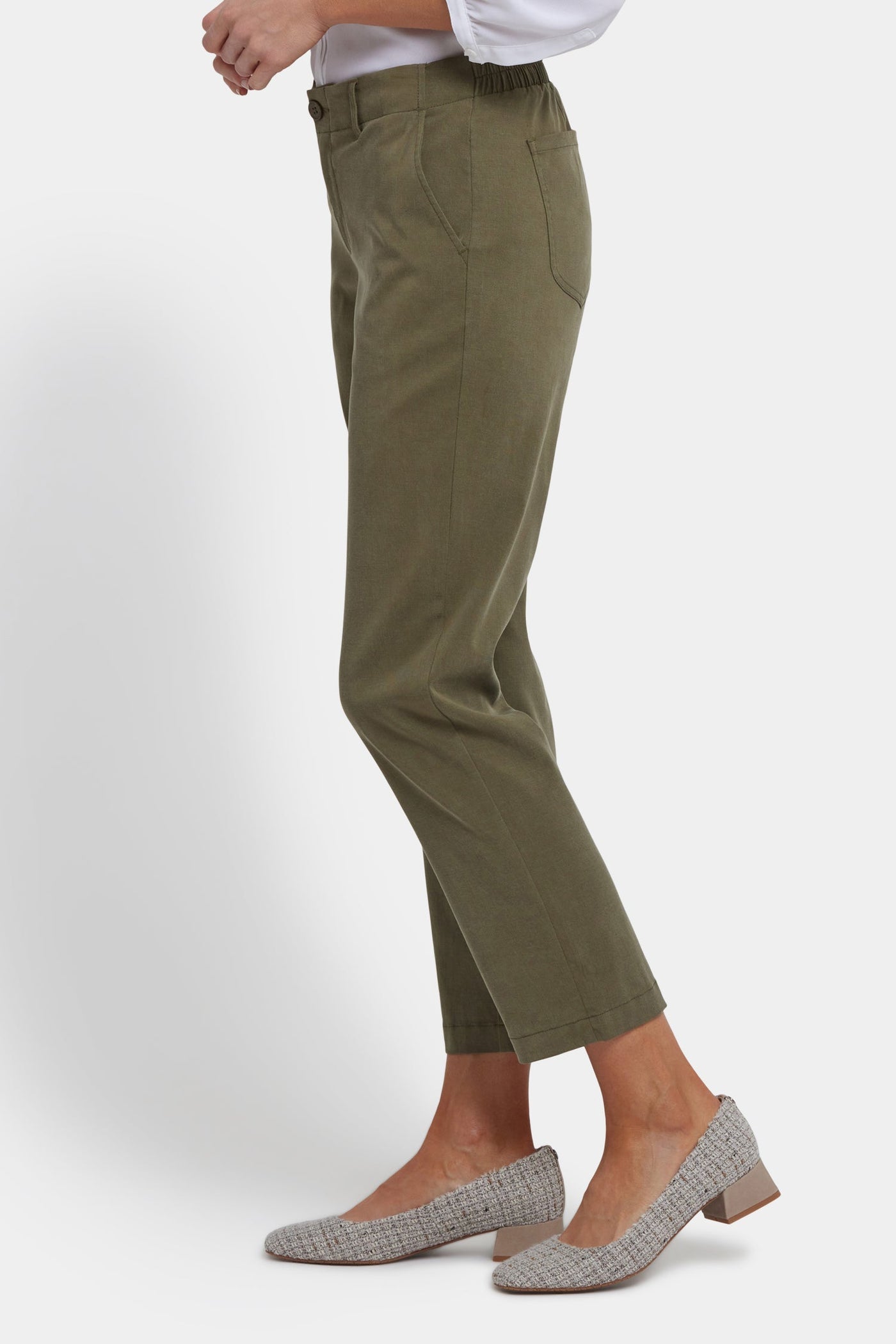 Easy-Fit Ankle Trouser Pants - Bay Leaf - ankle trousers