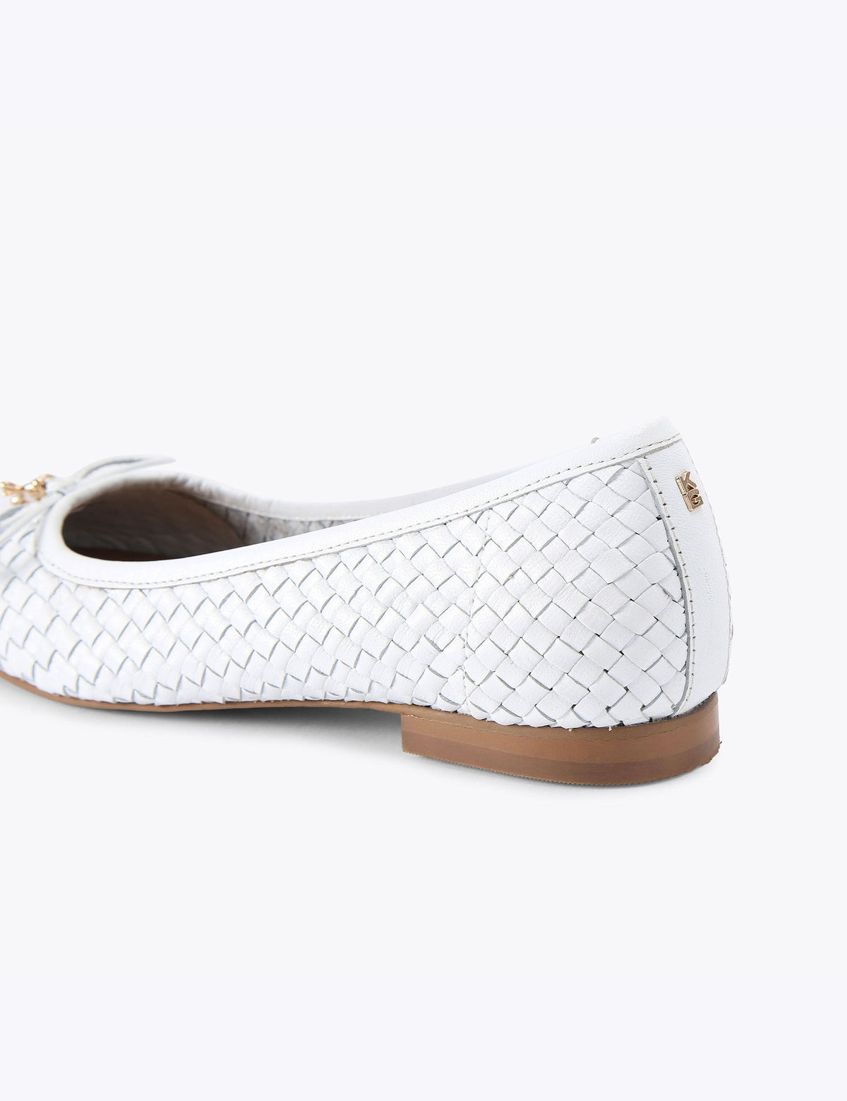 Women's Ballet Flats in White view 3 | ballet flats | SAVINTARI