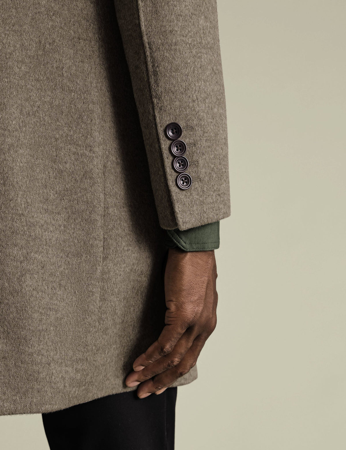 Men's Overcoat in Beige view 3 | mens overcoat | SAVINTARI