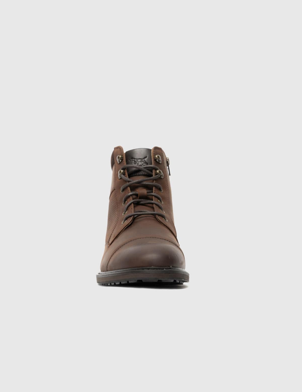 Men's Leather Military Boots - Brown | hiking boots | SAVINTARI
