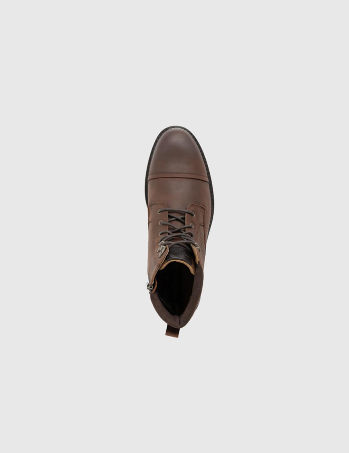 Men's Leather Military Boots - Brown | hiking boots | SAVINTARI