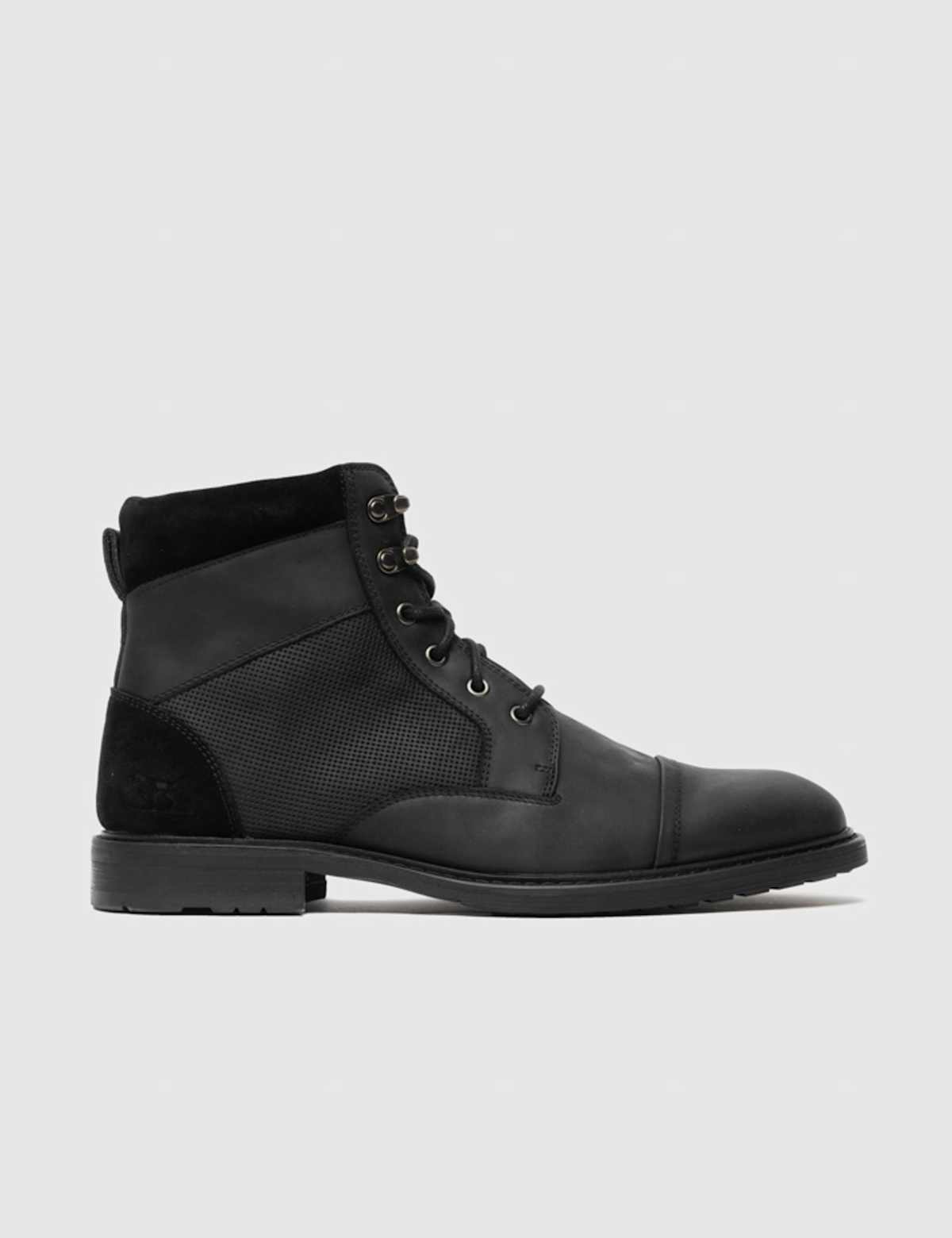 Men's Leather Military Boots - Brown | hiking boots | SAVINTARI