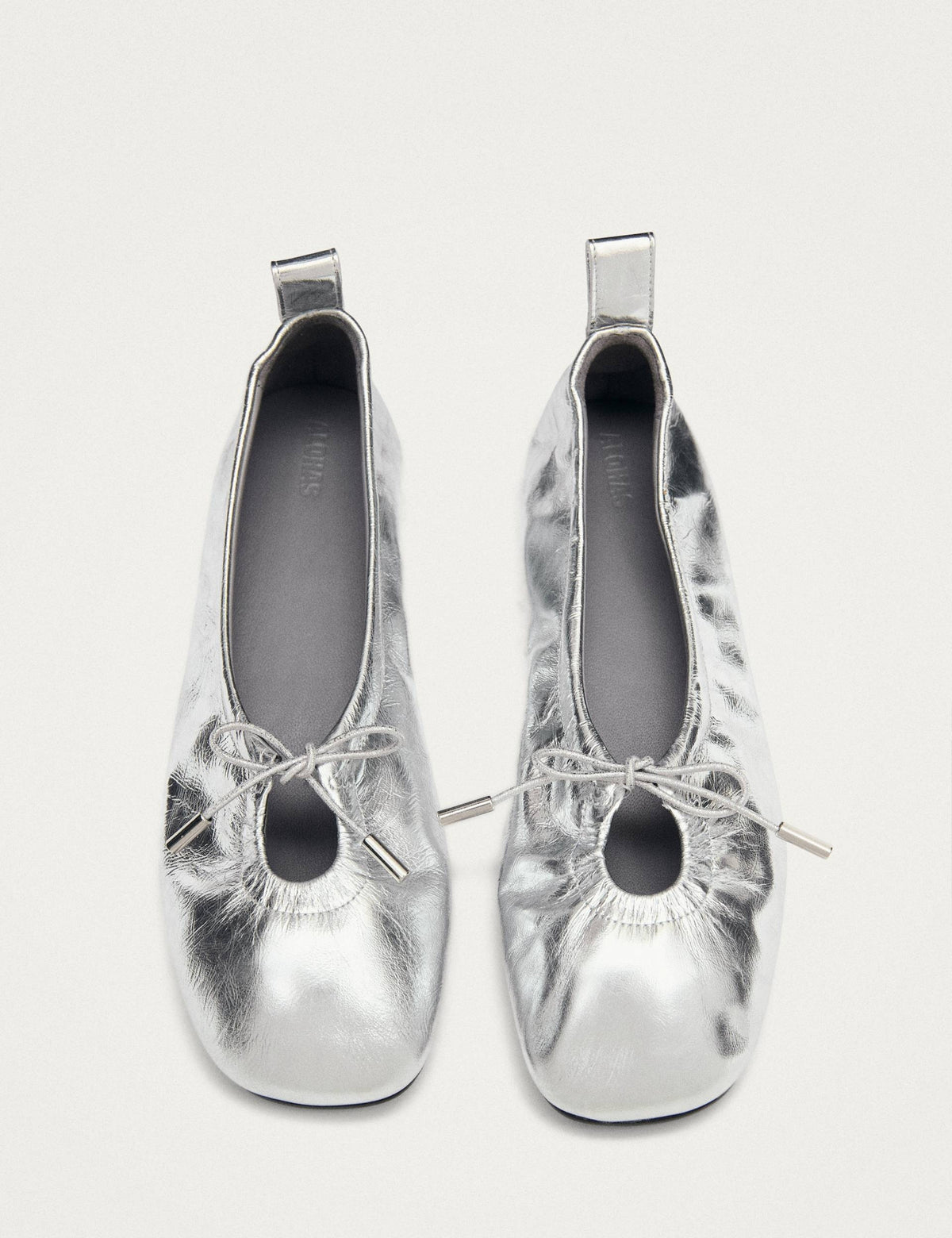 Women's Ballet Flats in Silver view 2 | ballet flats | SAVINTARI