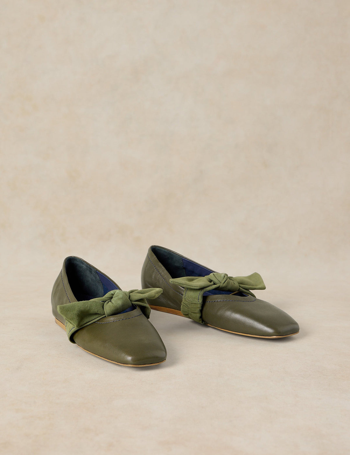 Women's Ballet Flats in Khaki view 2 | ballet flats | SAVINTARI