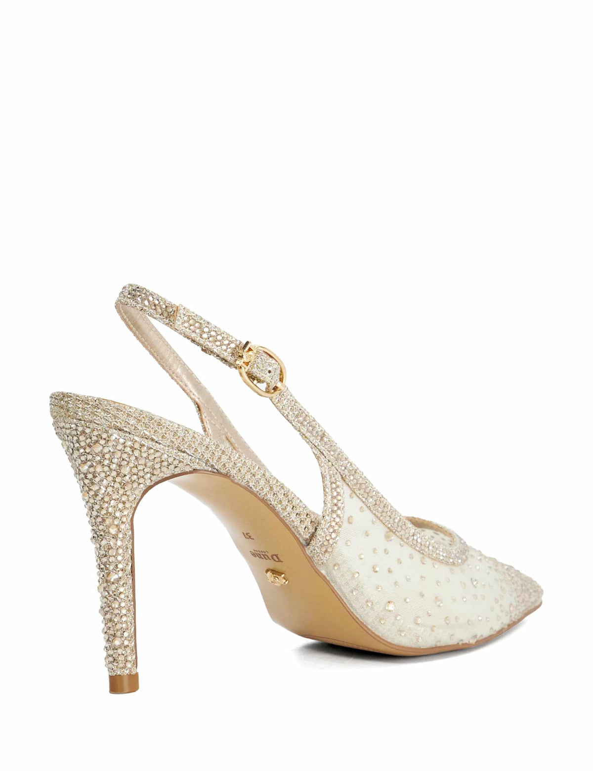 Women's Gold Heels in Gold view 3 | gold heels | SAVINTARI