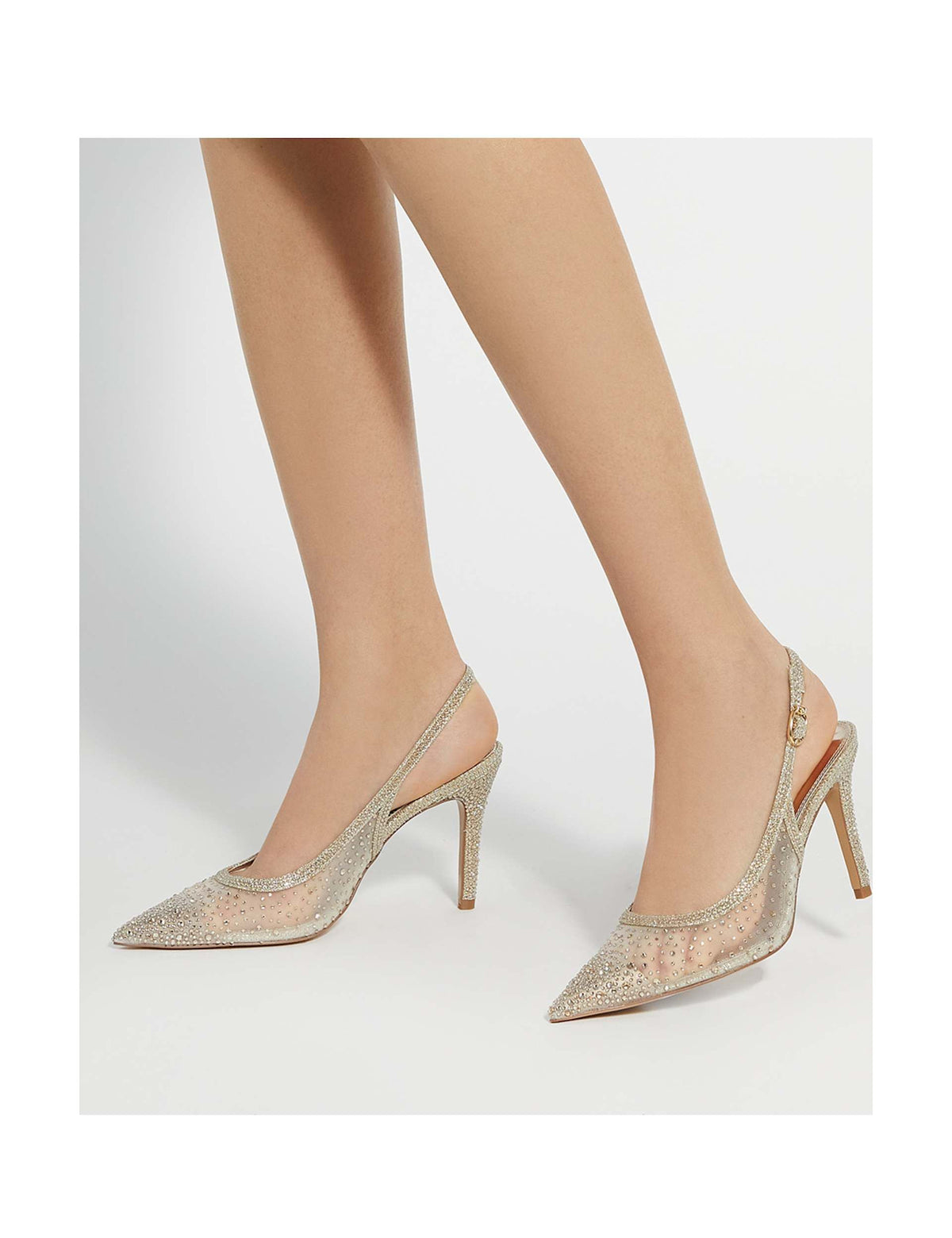 Women's Gold Heels in Gold view 5 | gold heels | SAVINTARI