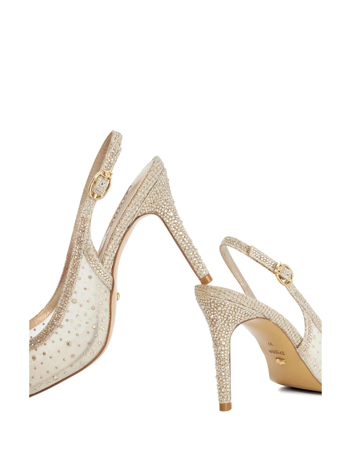 Women's Gold Heels in Gold view 6 | gold heels | SAVINTARI
