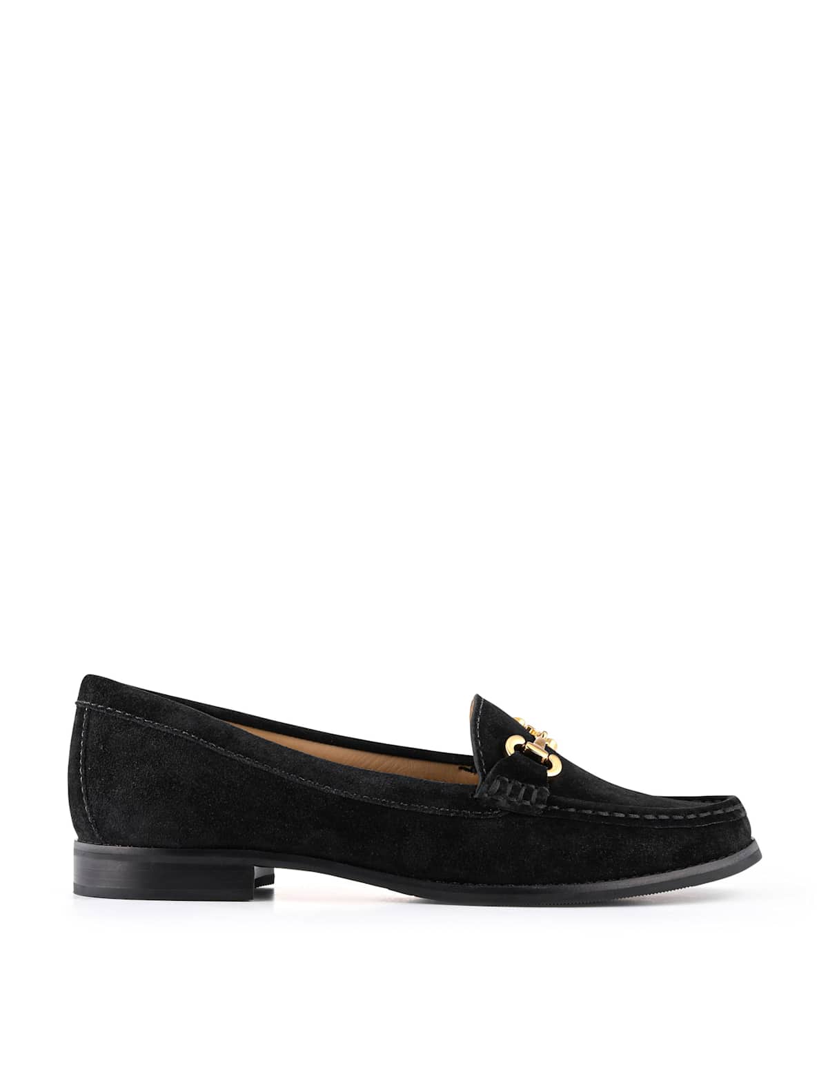 Women's Leather Block Heel Loafers - Black Mix | SAVINTARI