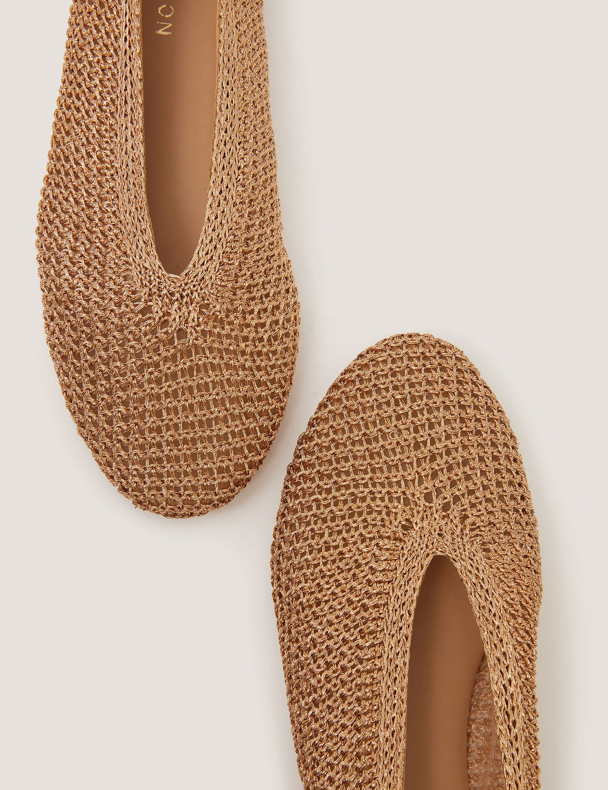 Women's Ballet Flats in Gold view 3 | ballet flats | SAVINTARI