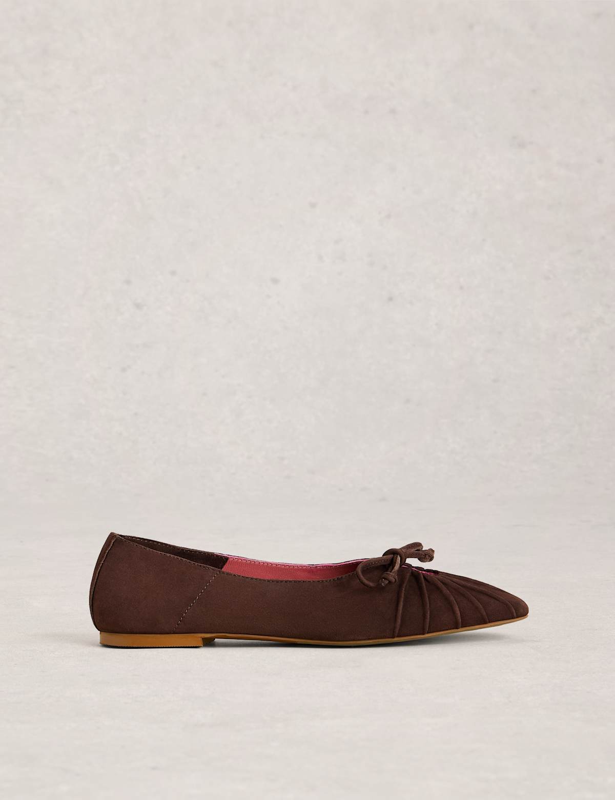 Women's Suede Lace Up Flat Ballet Pumps - Black | SAVINTARI