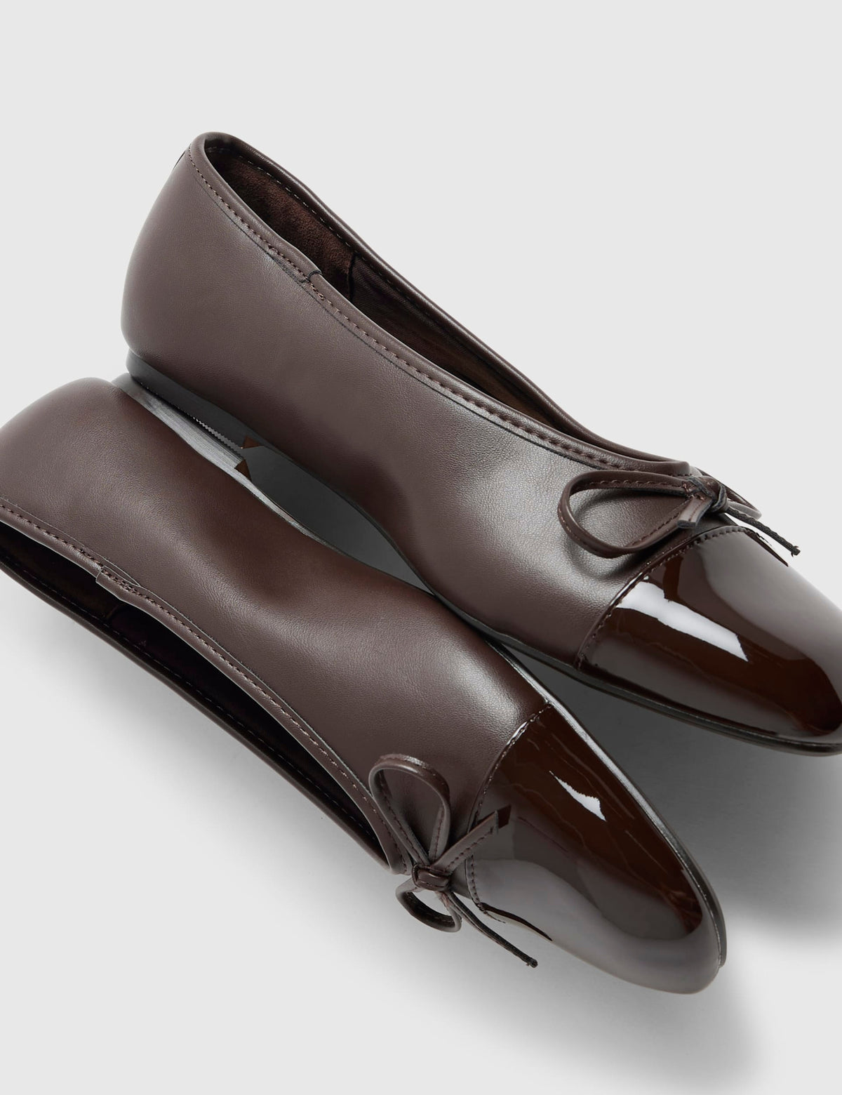 Women's Ballet Flats in Brown view 2 | ballet flats | SAVINTARI