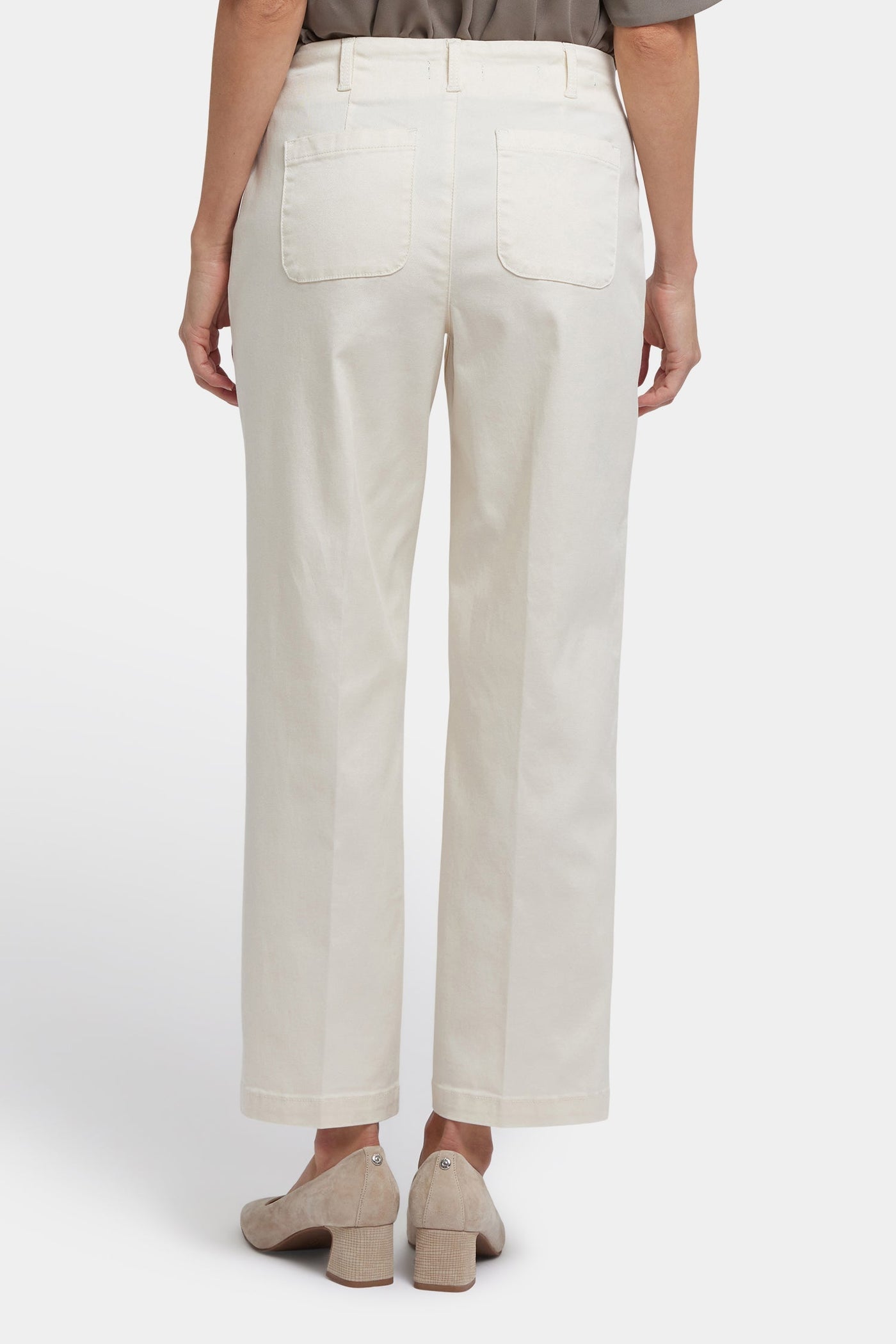Marilyn Straight Ankle Pants - Ivory - straight leg trousers