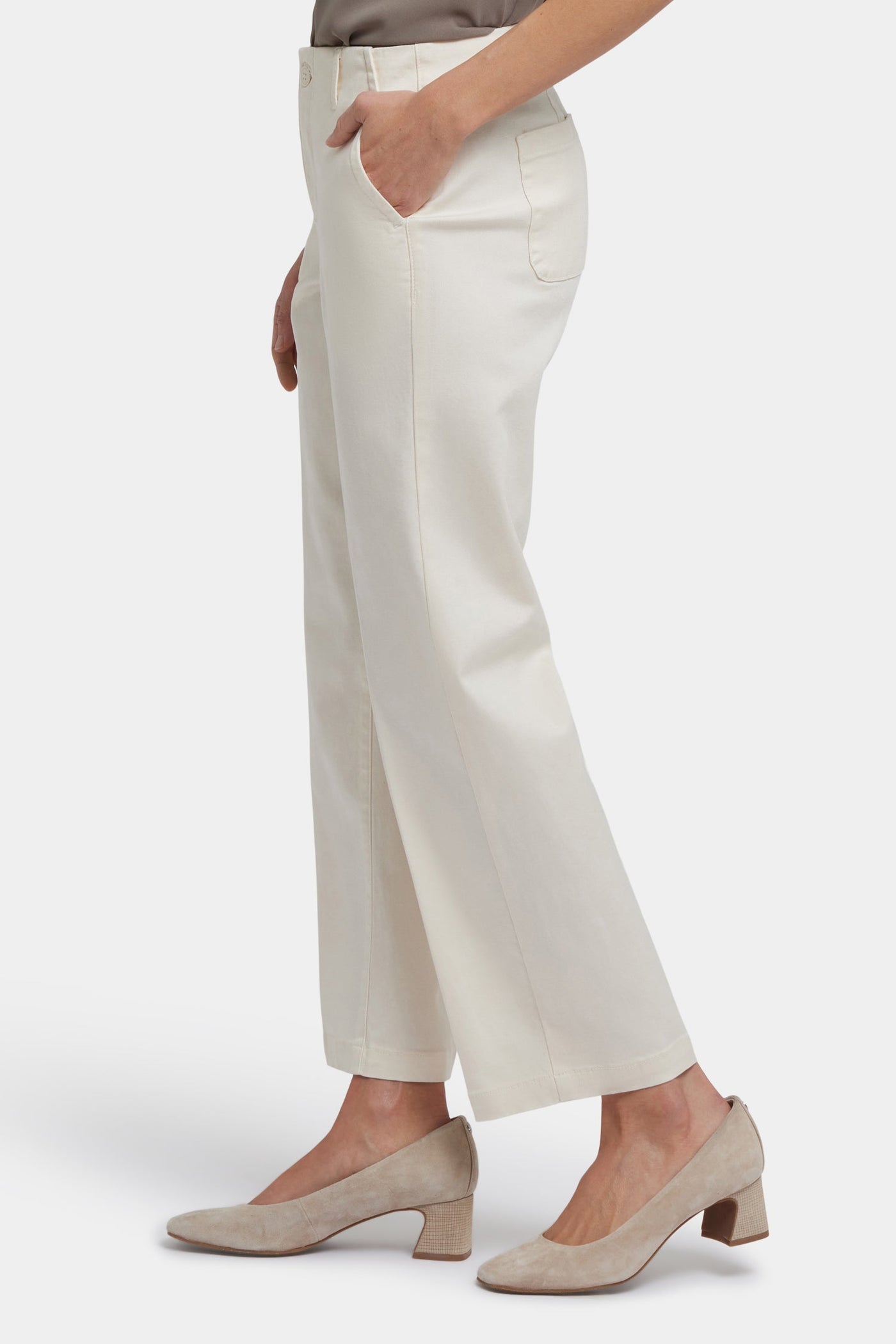Marilyn Straight Ankle Pants - Ivory - straight leg trousers