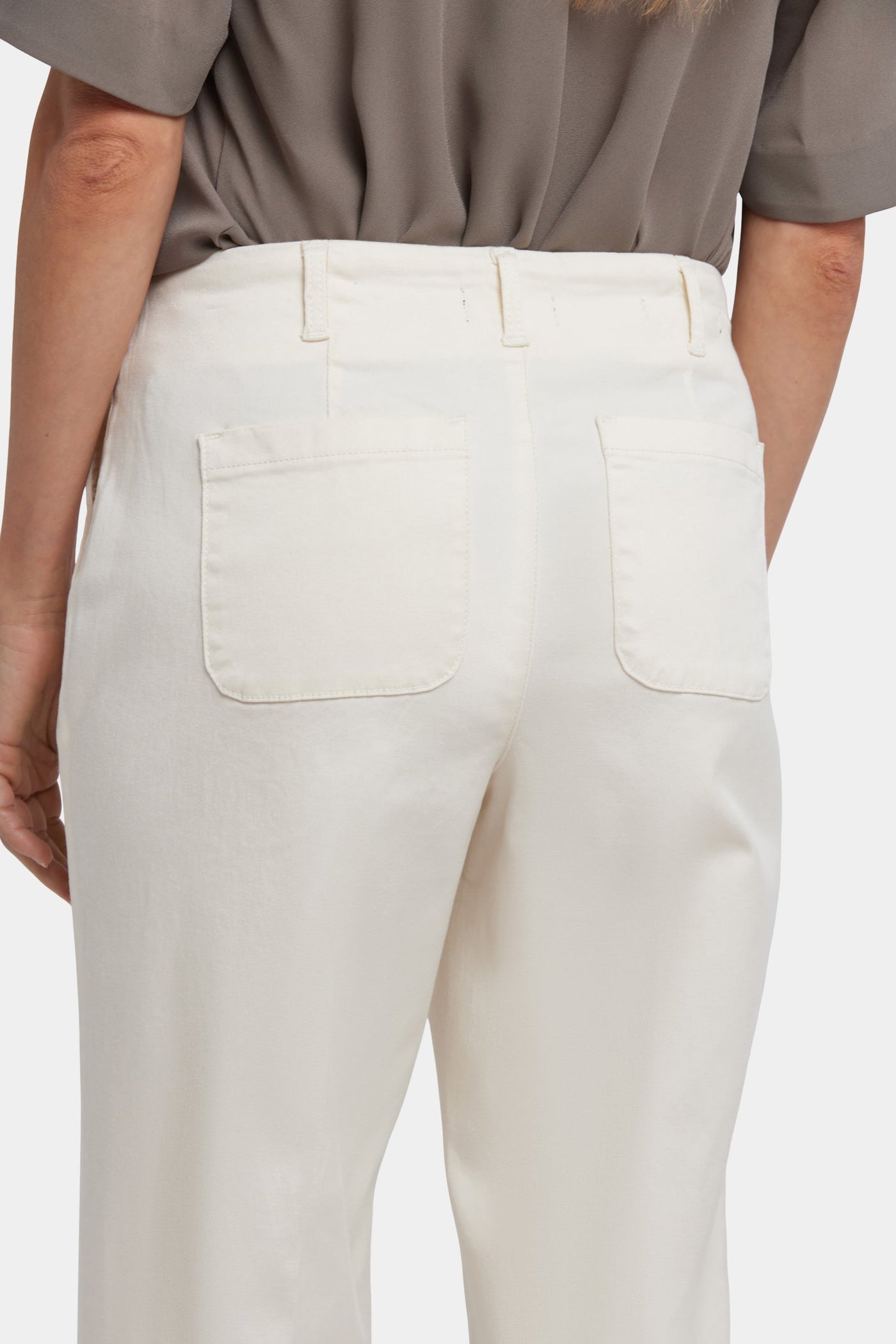 Marilyn Straight Ankle Pants - Ivory - straight leg trousers
