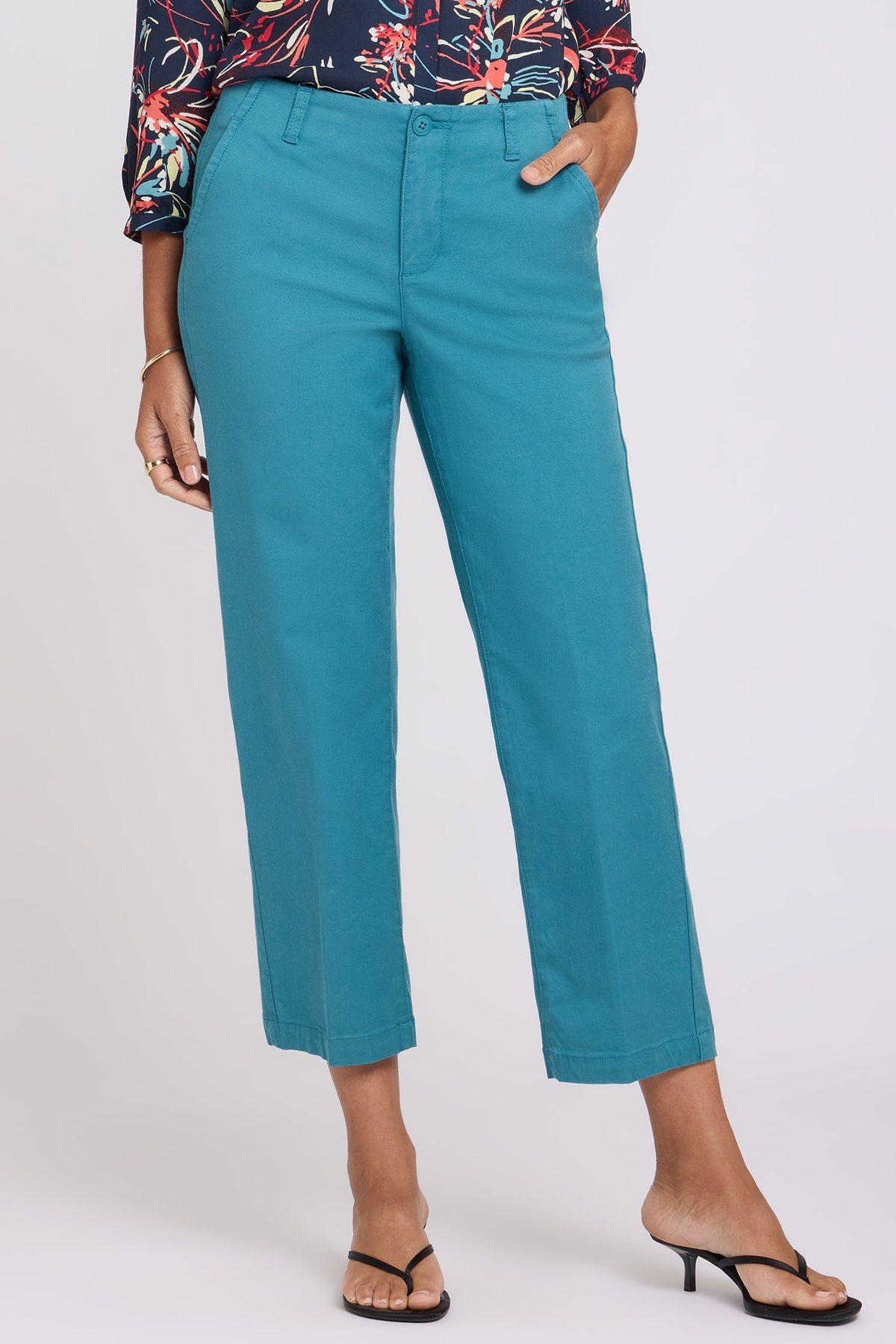 Marilyn Straight Ankle Pants - Harbor Blue - straight leg trousers