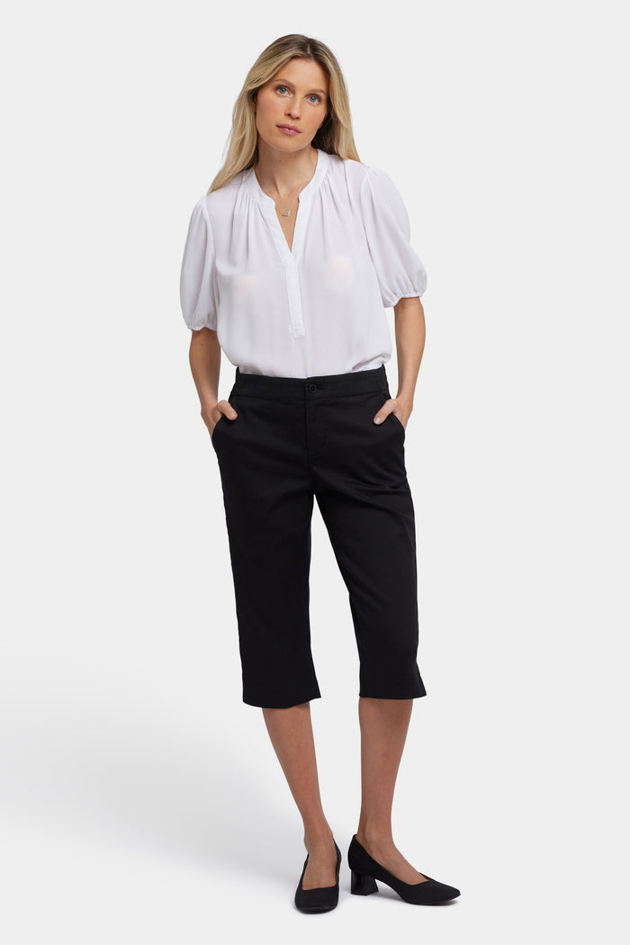 Women's Pedal Pusher Trousers - Black | Ankle Length Pants | SAVINTARI