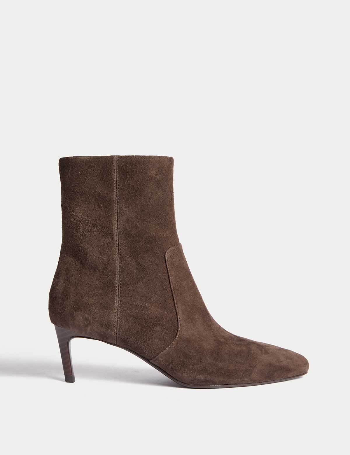 Women's Suede Kitten Heel Pointed Ankle Boots - Black | SAVINTARI