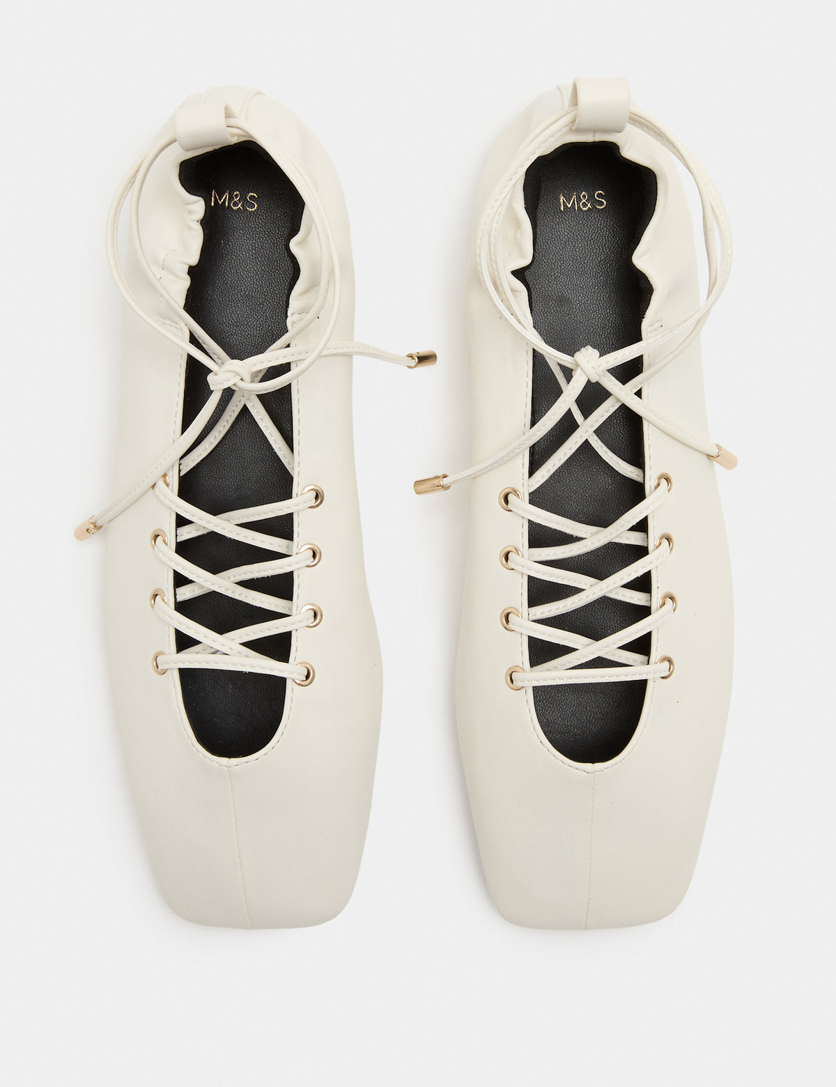 Women's Ballet Flats in White view 2 | ballet flats | SAVINTARI