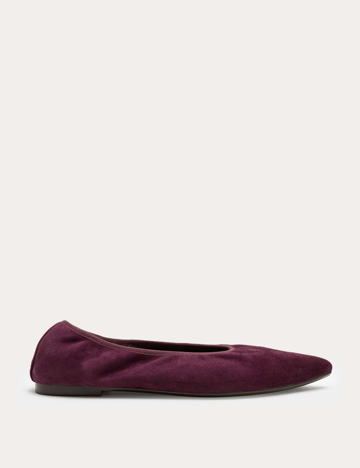 Women's Suede Flat Pointed Toe Ballet Pumps - Fawn | ballet flats | SAVINTARI