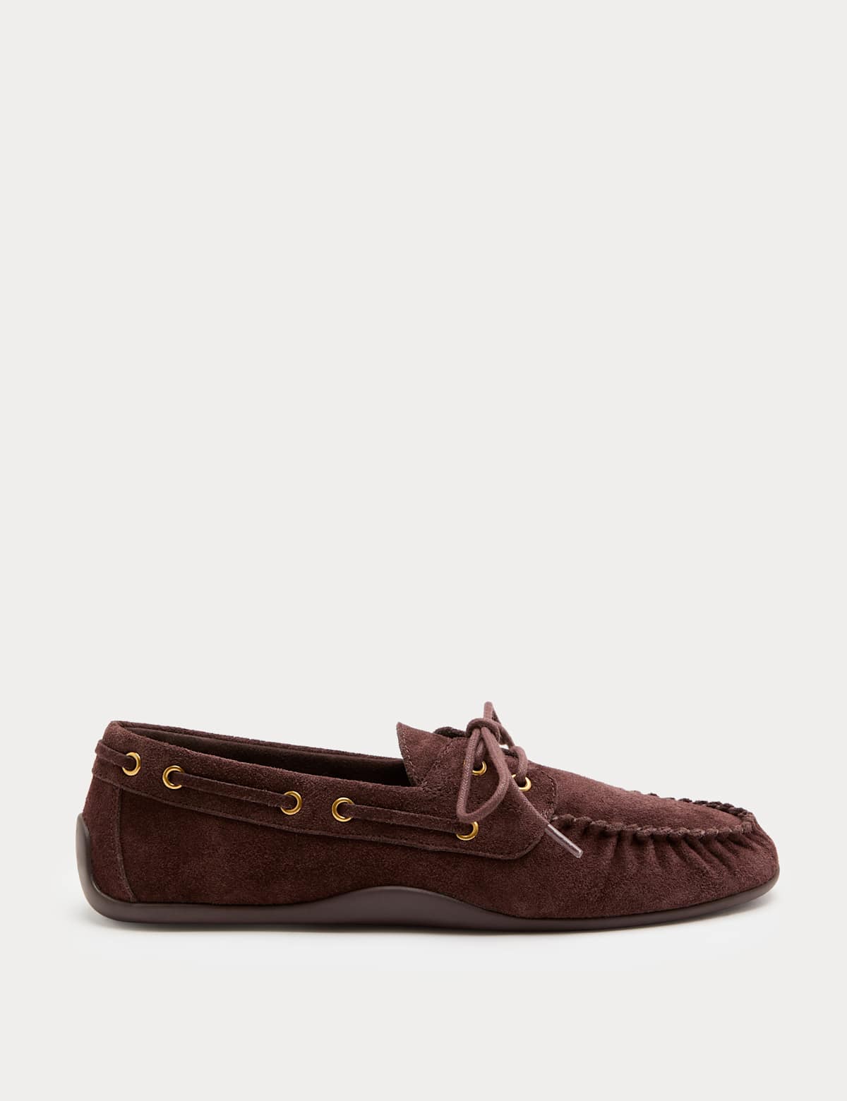 Men's Suede Lace Up Flat Boat Shoes - Dark Grey | boat shoes | SAVINTARI