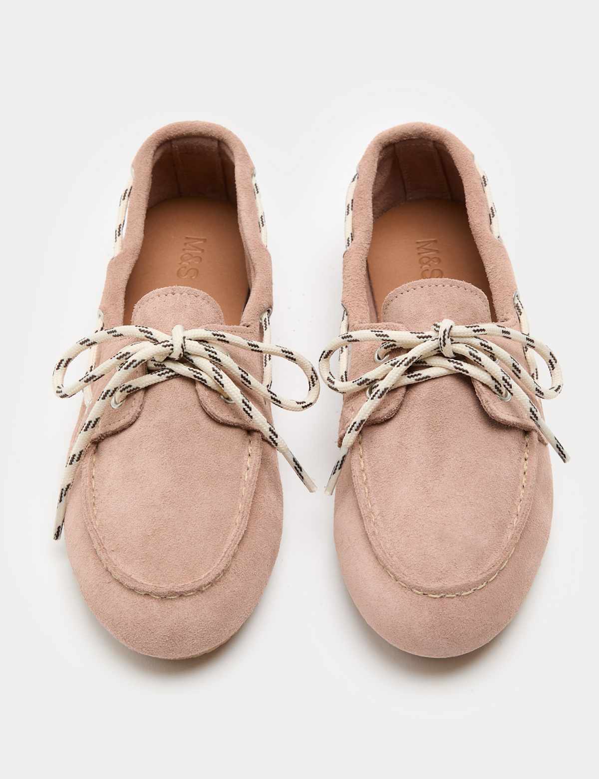 Men's Suede Contrast Slip On Flat Boat Shoes - Olive | boat shoes | SAVINTARI