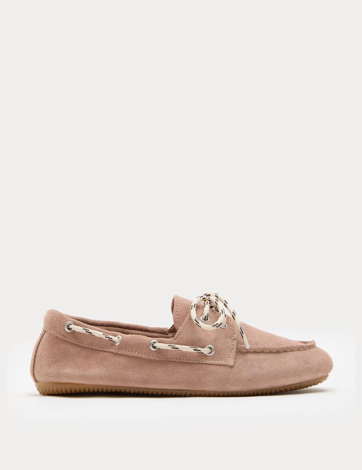 Men's Suede Contrast Slip On Flat Boat Shoes - Olive | boat shoes | SAVINTARI
