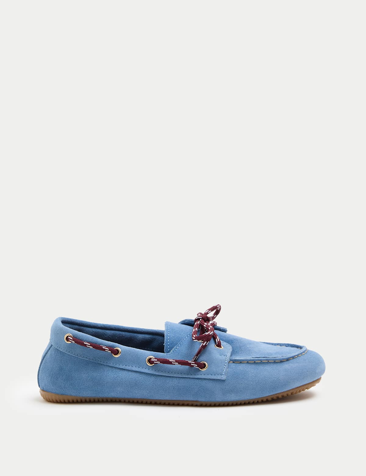 Men's Suede Contrast Slip On Flat Boat Shoes - Olive | boat shoes | SAVINTARI