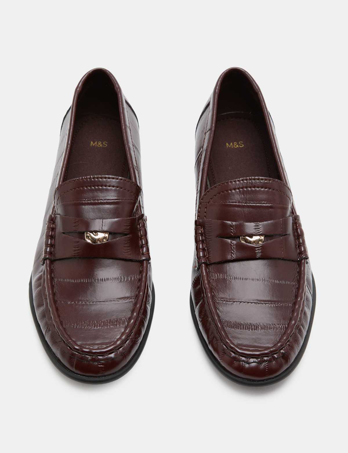 Women's Croc Penny Flat Loafers - Black | SAVINTARI