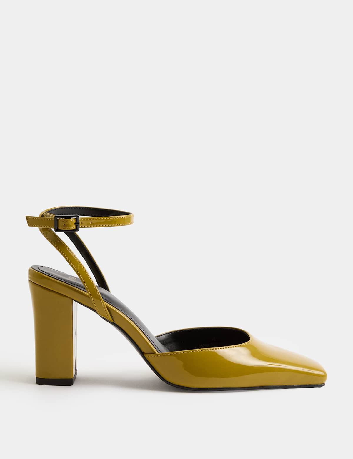 Women's Ankle Strap Block Heel Chisel Toe Court Shoes - Cherry Red | court shoes | SAVINTARI