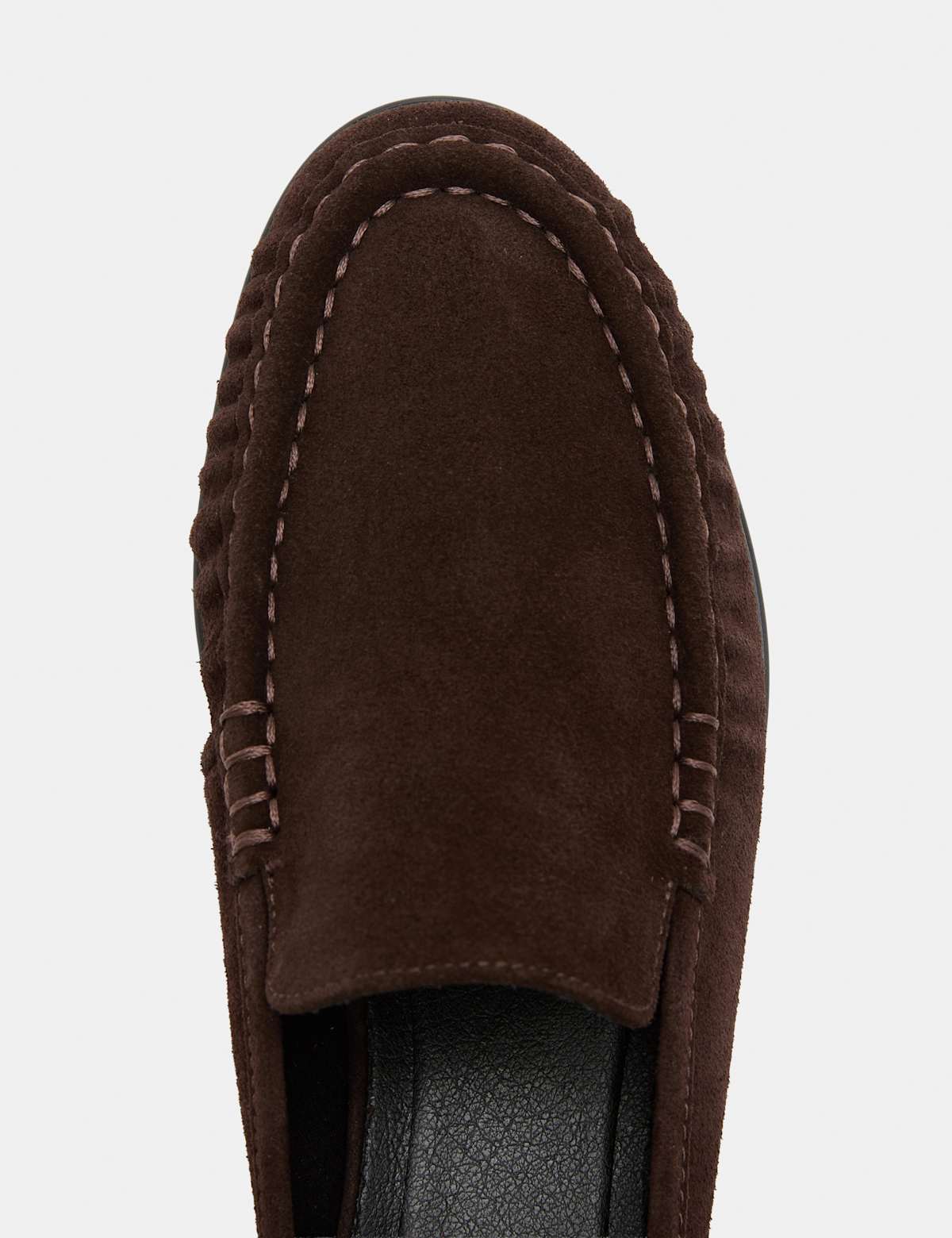 Women's Suede Ruched Backless Flat Loafers - Black | SAVINTARI