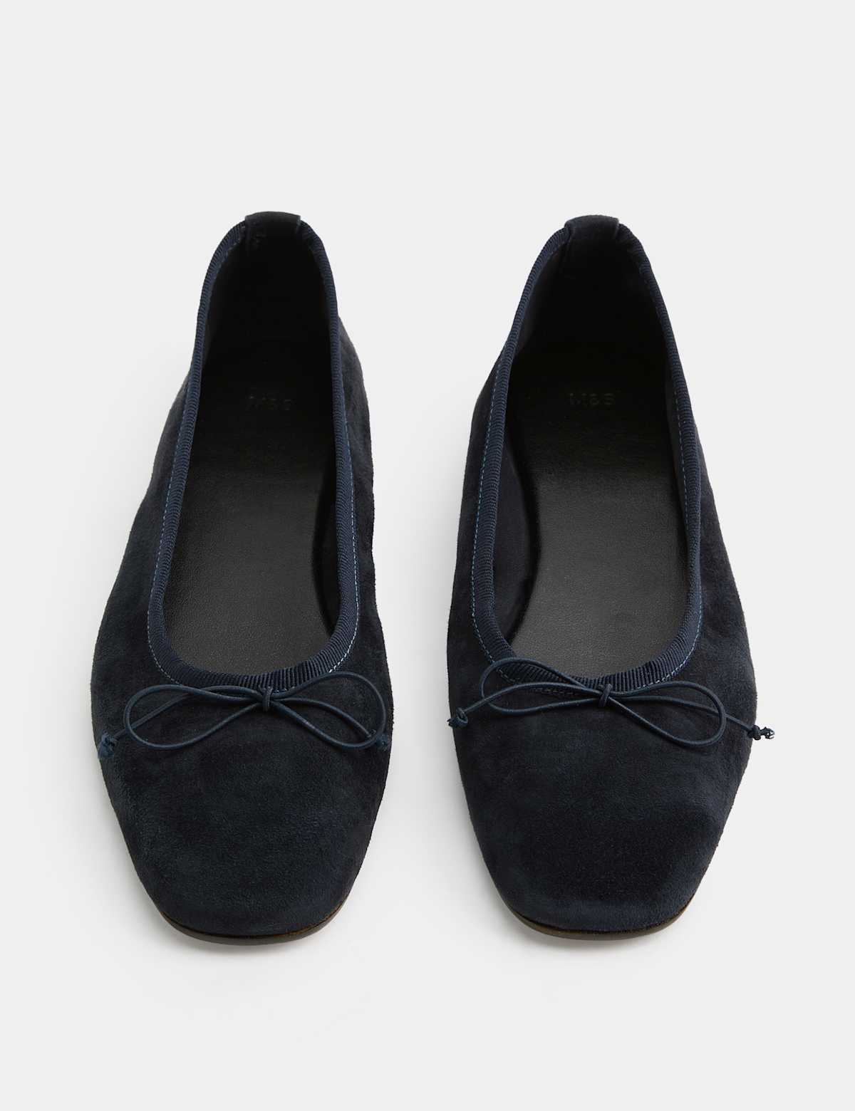 Women's Suede Bow Flat Round Toe Ballet Pumps - Cherry Red | ballet flats | SAVINTARI