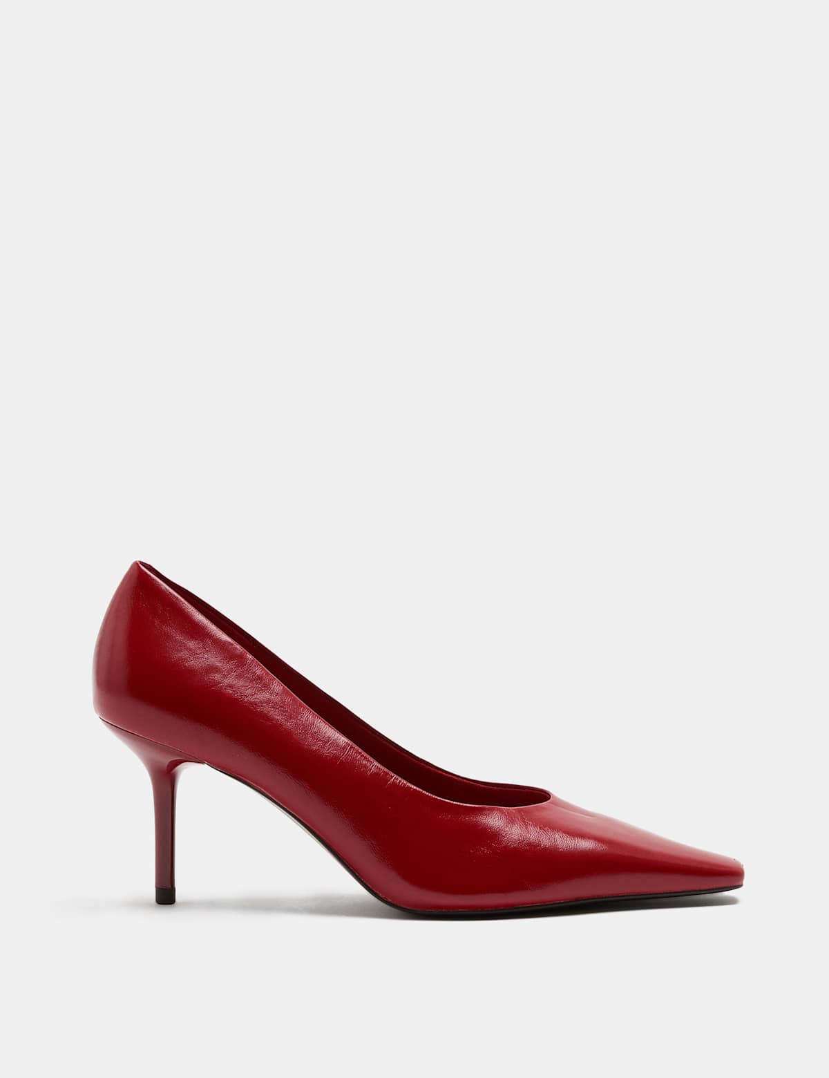 Women's Leather Stiletto Heel Chisel Toe Court Shoes - White | court shoes | SAVINTARI