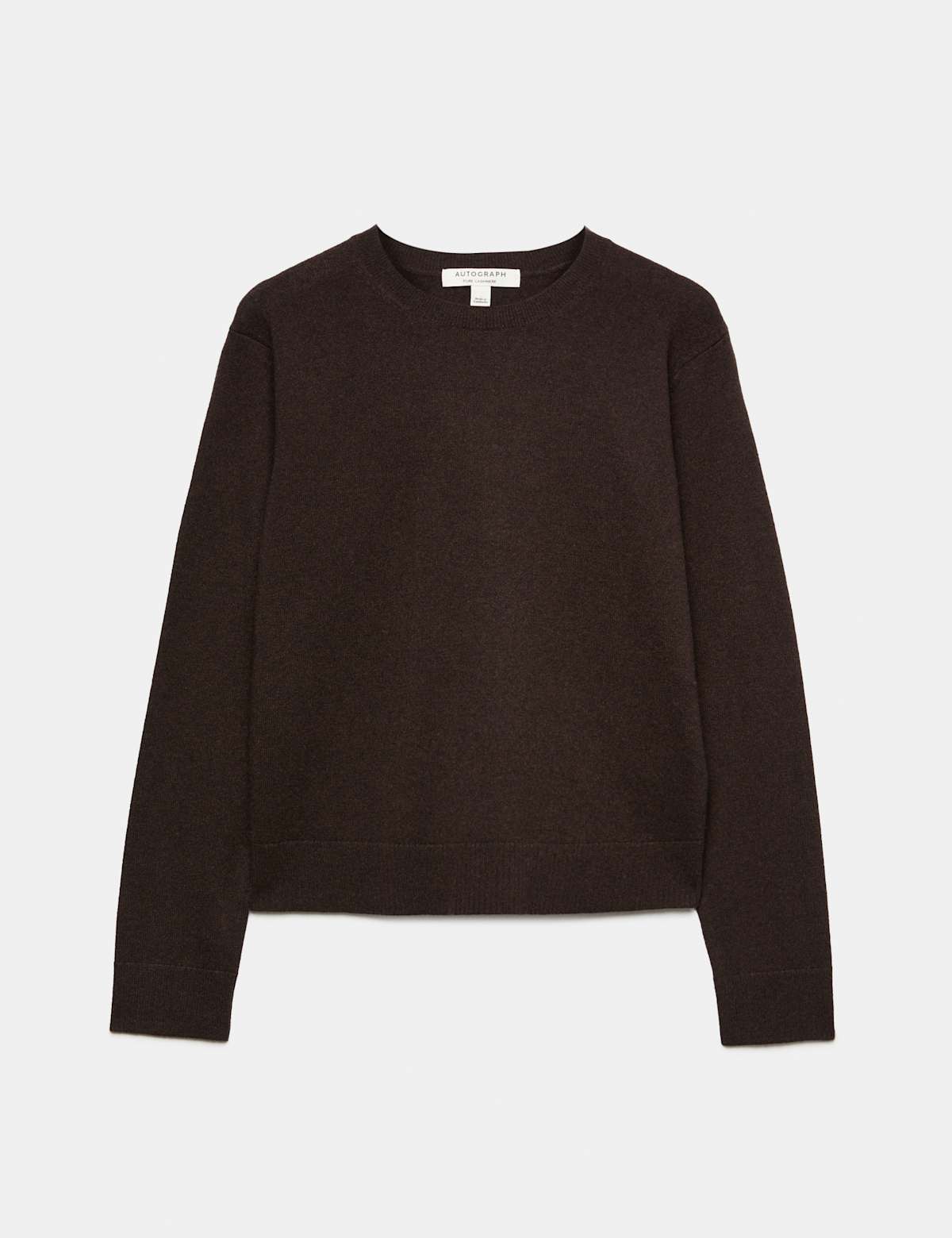 Women's Pure Cashmere Crew Neck Jumper - Bitter Chocolate | womens jumper | SAVINTARI