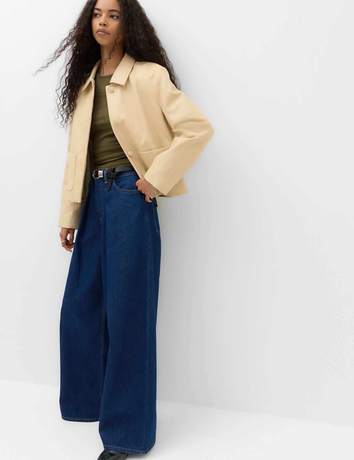 Women's Faux Leather Padded Short Jacket - Yellow | leather jacket | SAVINTARI