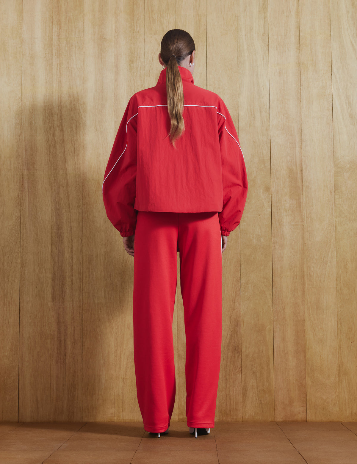 Women's Windbreaker Jacket in Red view 3 | windbreaker | SAVINTARI