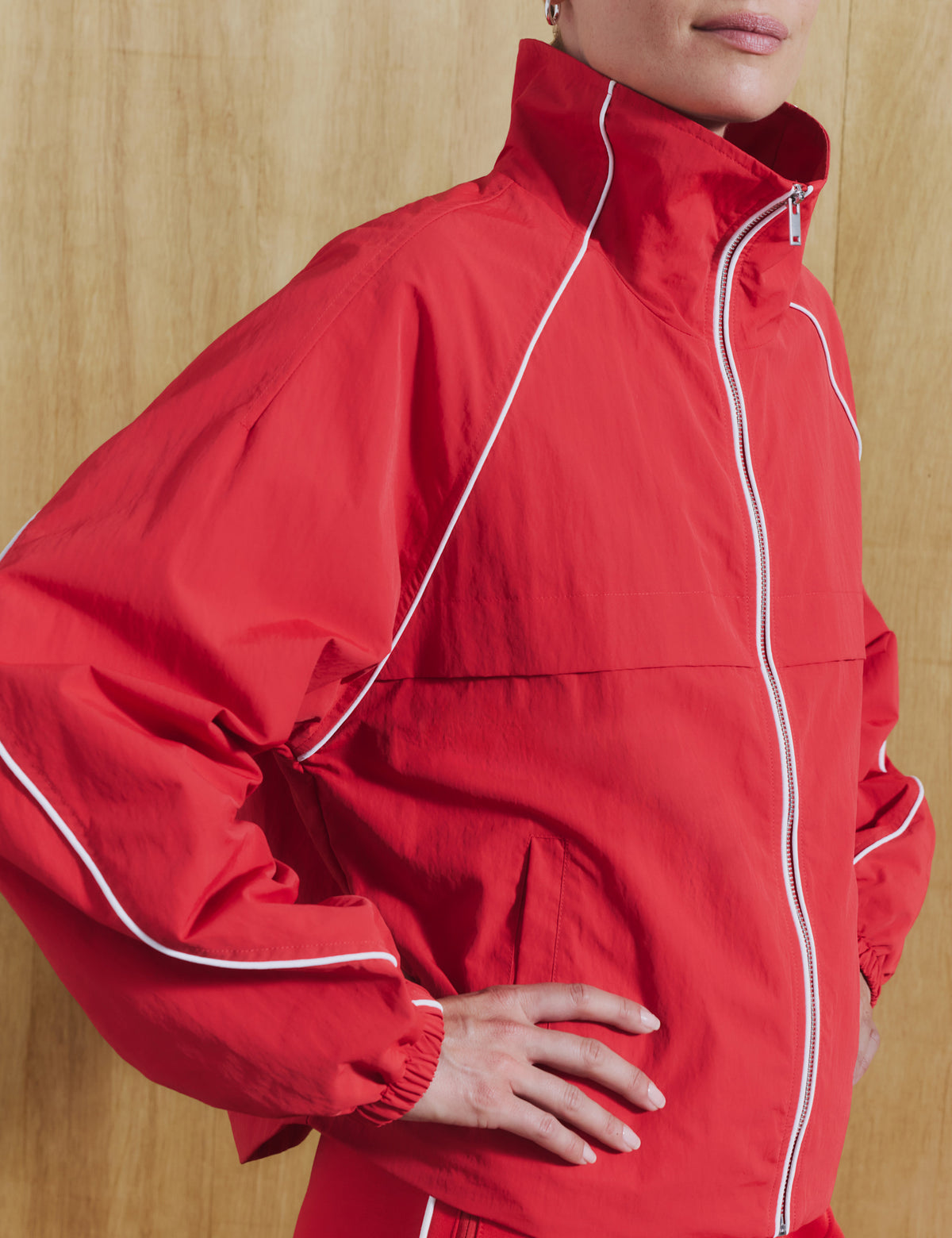 Women's Windbreaker Jacket in Red view 6 | windbreaker | SAVINTARI