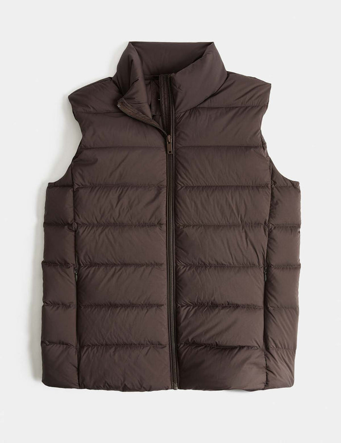 Padded Feather and Down Gilet · Black