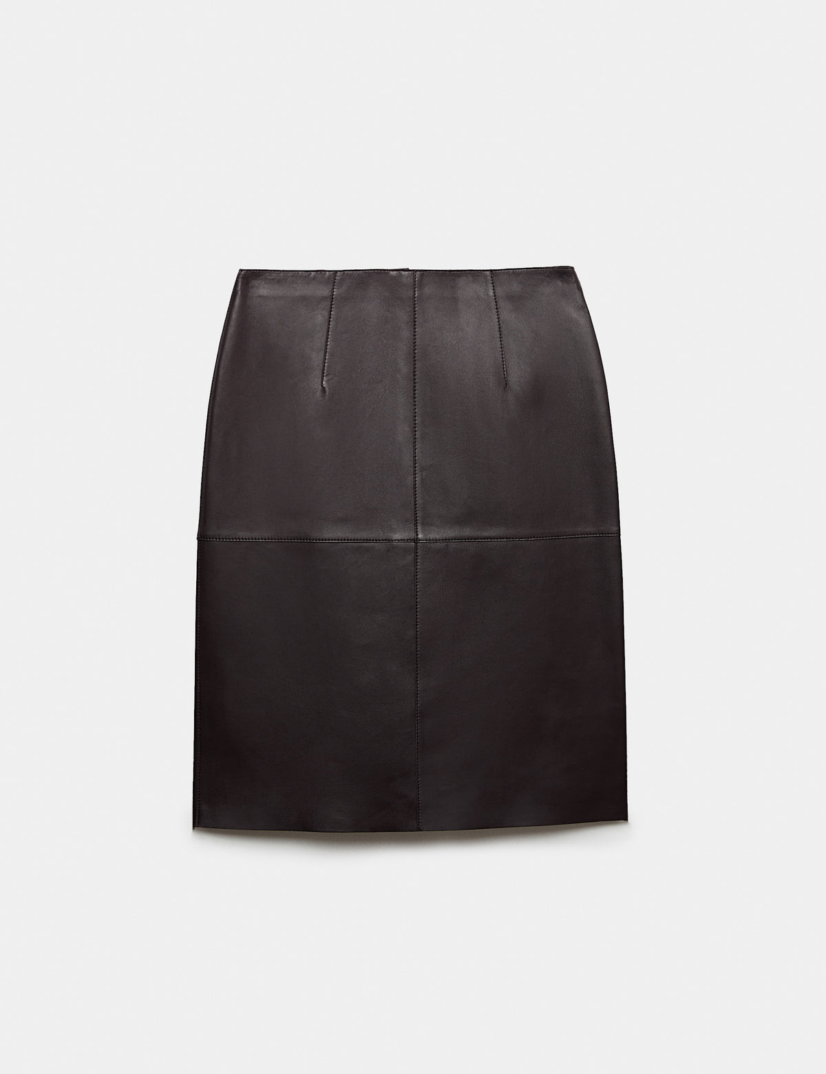 Women's Leather Skirt in Chocolate | leather skirt | SAVINTARI