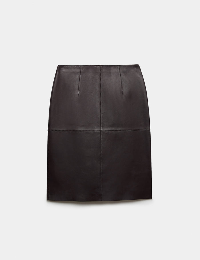 Leather Skirt · Chocolate