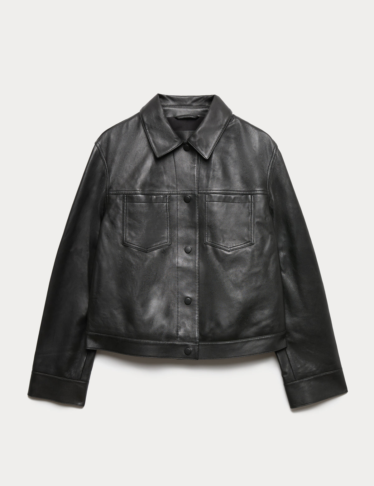 Women's Leather Jacket in Black | leather jacket | SAVINTARI