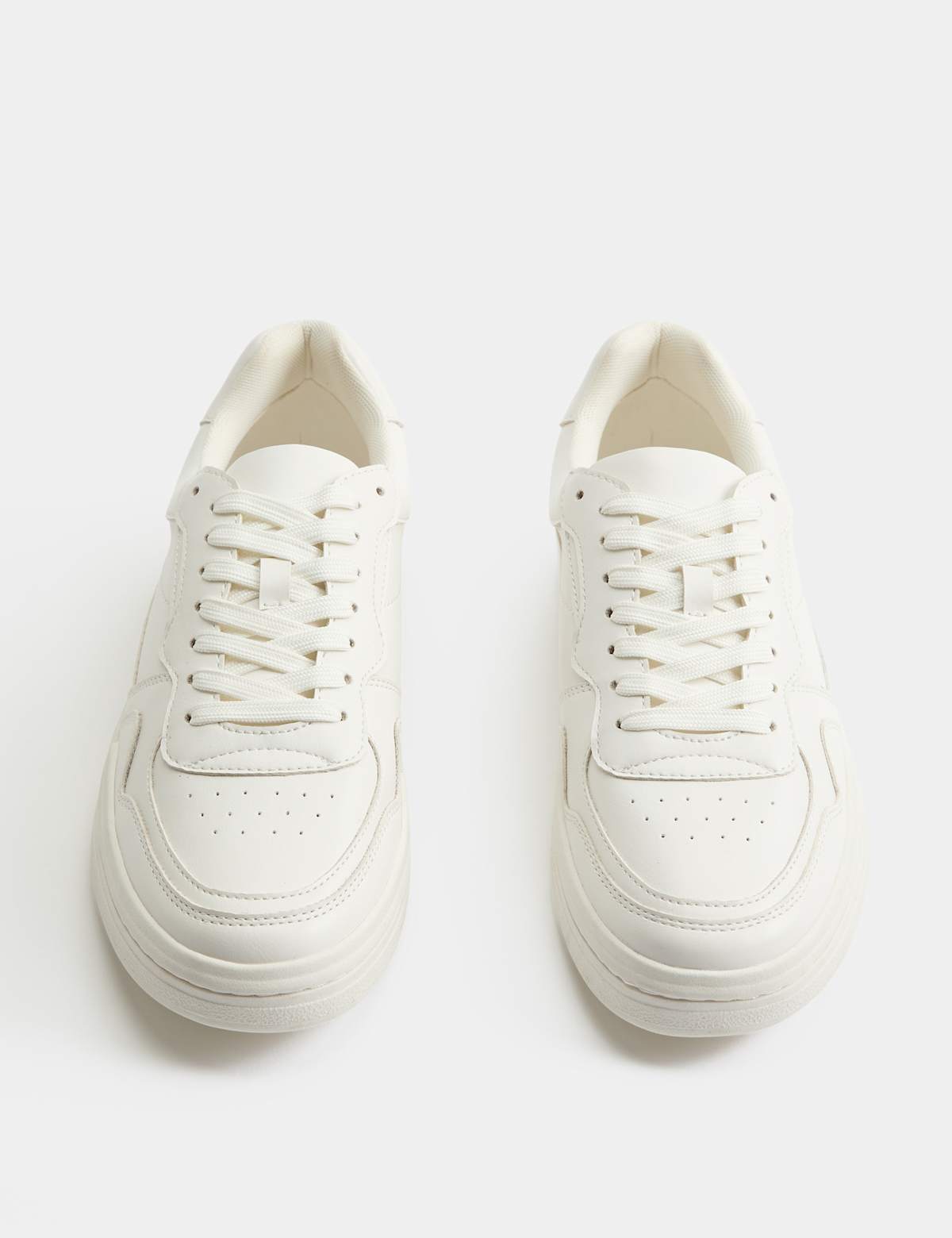 Men's Lace Up Club Trainers - White Mix | mens trainers | SAVINTARI