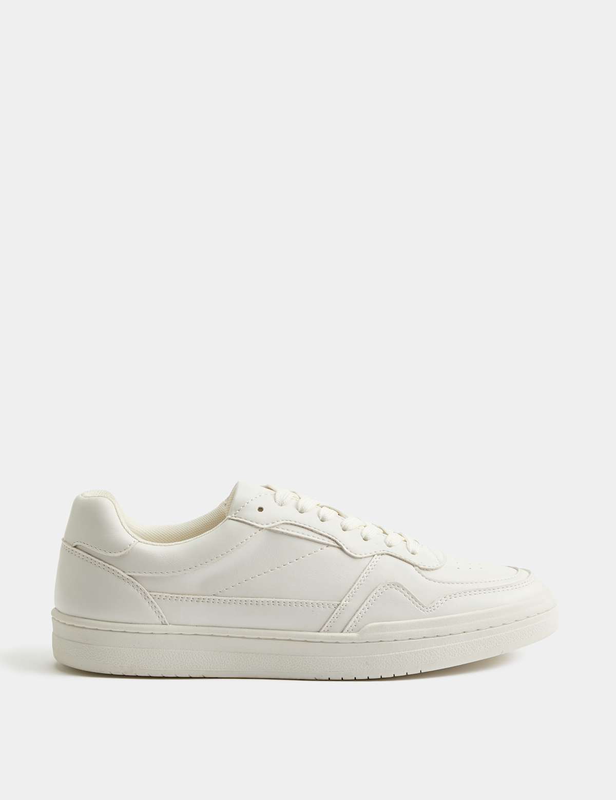 Men's Lace Up Club Trainers - White Mix | mens trainers | SAVINTARI
