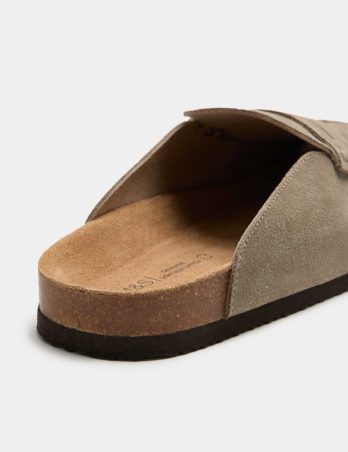 Women's Suede Saddle Loafer Mules - Taupe | SAVINTARI