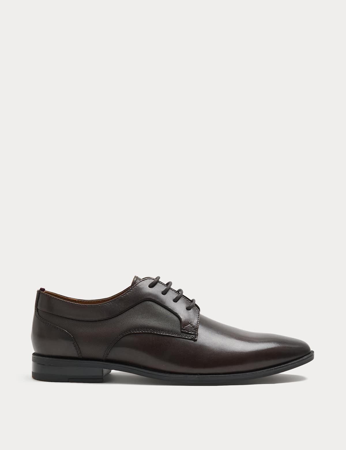 Men's Leather Derby Shoes - Black | SAVINTARI