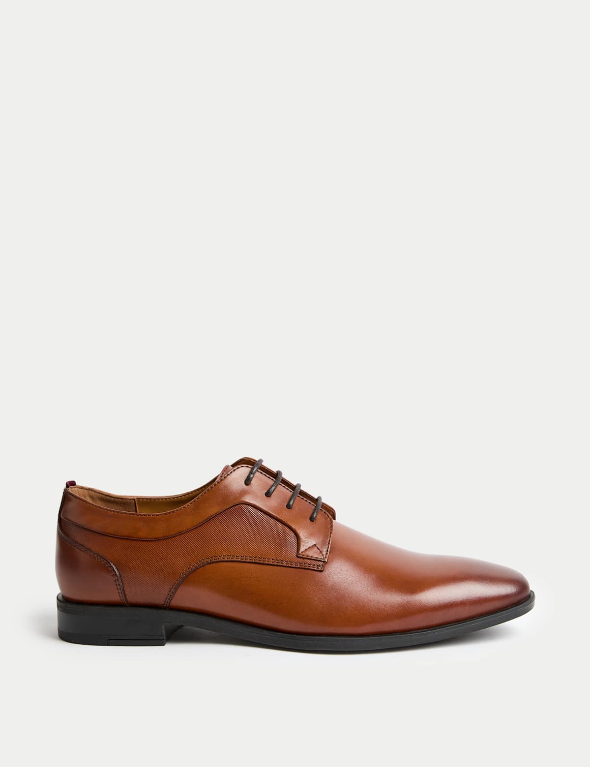 Men's Leather Derby Shoes - Black | SAVINTARI