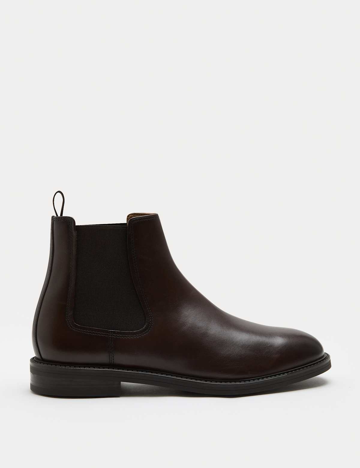 Men's Leather Chelsea Boots - Dark Brown | SAVINTARI