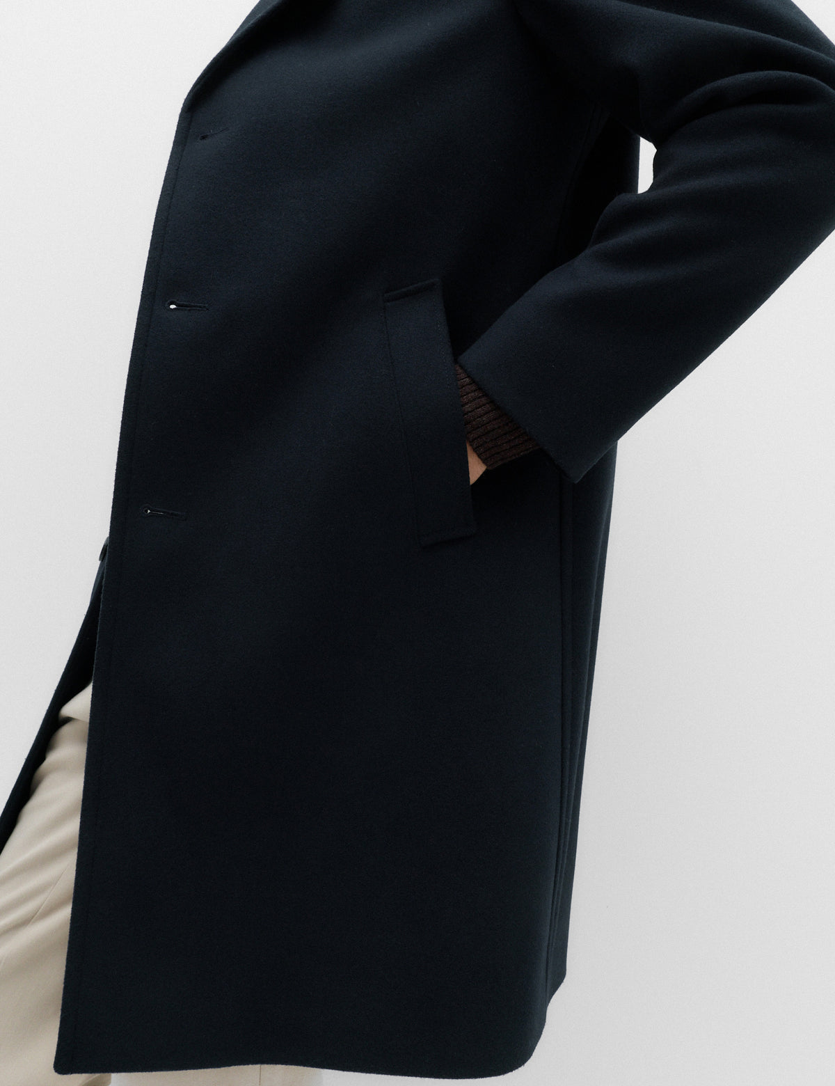 Men's Overcoat in Navy view 4 | mens overcoat | SAVINTARI