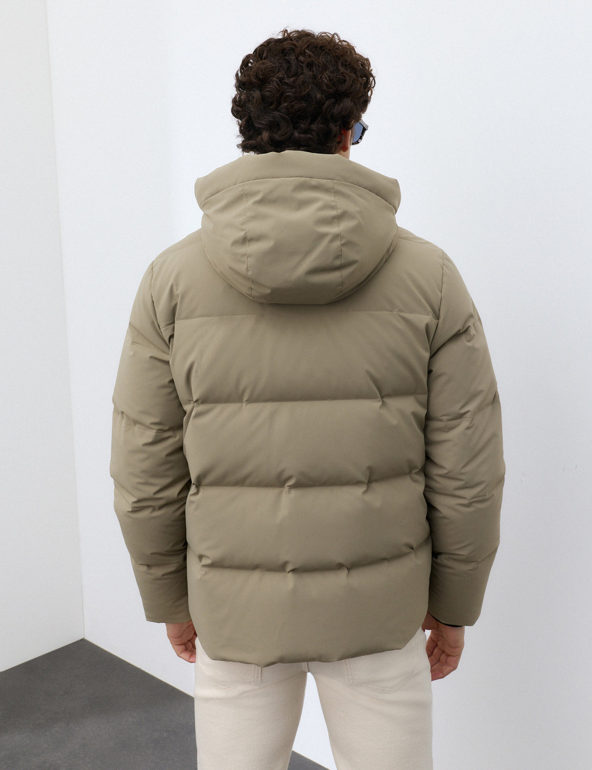 Men's Puffer Jacket in Brown view 3 | puffer jacket | SAVINTARI